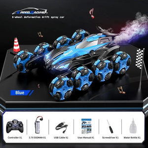 Planet Gates Handle control RC Car Toy Eight Wheels Spray Twisting Stunt Drift Car Remote Controlled Cars RC Toy for Children Adults Watch Remote Control