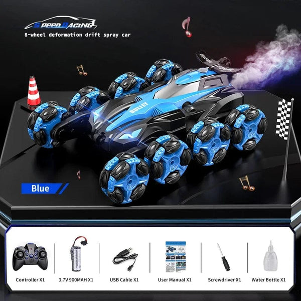 Planet Gates Handle control RC Car Toy Eight Wheels Spray Twisting Stunt Drift Car Remote Controlled Cars RC Toy for Children Adults Watch Remote Control