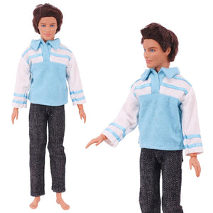 Planet Gates Handmade Ken Doll Clothes T-shirt + Trousers For Barbie Dress Accessories Fashion Daily Clothing Toys For Gils Birthday Gift