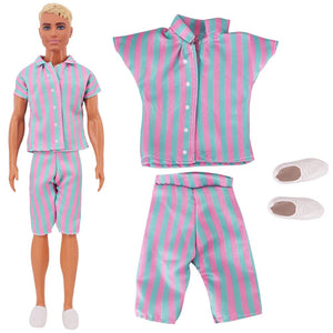 Planet Gates Handmade Ken Doll Clothes T-shirt + Trousers For Barbie Dress Accessories Fashion Daily Clothing Toys For Gils Birthday Gift