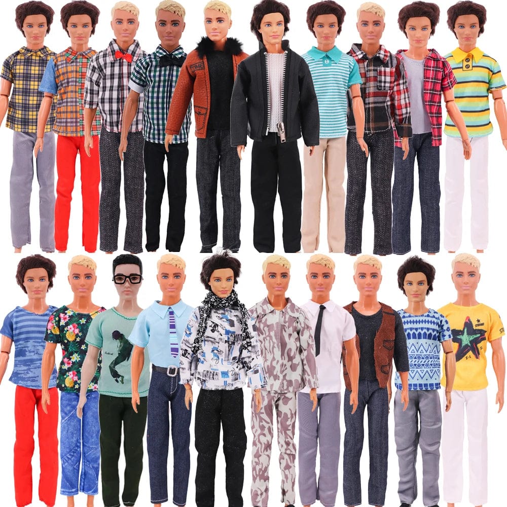 Planet Gates Handmade Ken Doll Clothes T-shirt + Trousers For Barbie Dress Accessories Fashion Daily Clothing Toys For Gils Birthday Gift