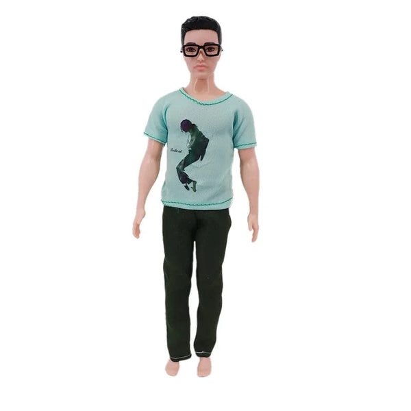 Planet Gates Handmade Ken Doll Clothes T-shirt + Trousers For Barbie Dress Accessories Fashion Daily Clothing Toys For Gils Birthday Gift