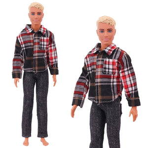 Planet Gates Handmade Ken Doll Clothes T-shirt + Trousers For Barbie Dress Accessories Fashion Daily Clothing Toys For Gils Birthday Gift