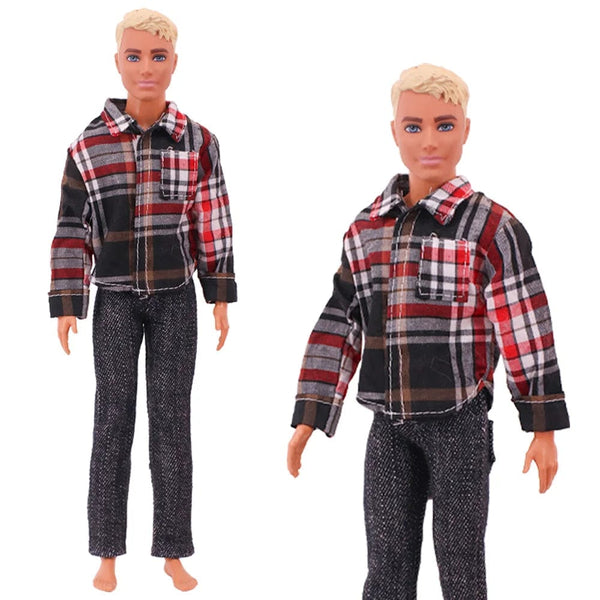 Planet Gates Handmade Ken Doll Clothes T-shirt + Trousers For Barbie Dress Accessories Fashion Daily Clothing Toys For Gils Birthday Gift