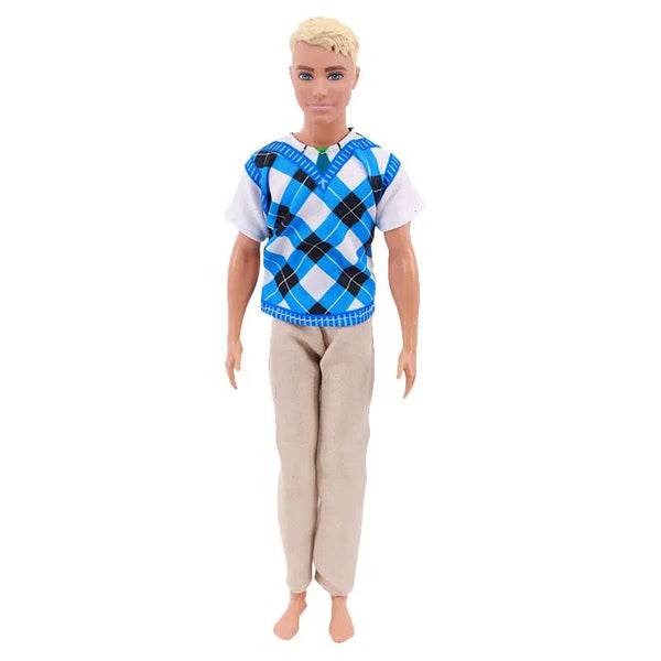 Planet Gates Handmade Ken Doll Clothes T-shirt + Trousers For Barbie Dress Accessories Fashion Daily Clothing Toys For Gils Birthday Gift
