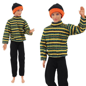 Planet Gates Handmade Ken Doll Clothes T-shirt + Trousers For Barbie Dress Accessories Fashion Daily Clothing Toys For Gils Birthday Gift