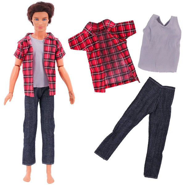 Planet Gates Handmade Ken Doll Clothes T-shirt + Trousers For Barbie Dress Accessories Fashion Daily Clothing Toys For Gils Birthday Gift