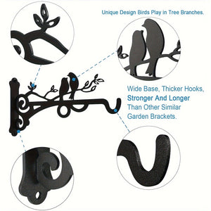 Planet Gates Hanging Basket 1pc Multi-Functional Hanging Basket Plant Bracket Outdoor And Indoor, Plant Hook, Wall Mounted Lantern Hook, Garden Plant Flower Light, Bird Feeder