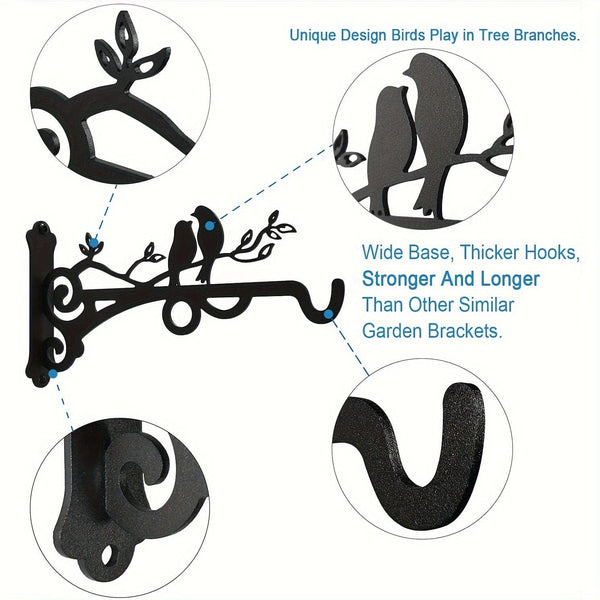 Planet Gates Hanging Basket 1pc Multi-Functional Hanging Basket Plant Bracket Outdoor And Indoor, Plant Hook, Wall Mounted Lantern Hook, Garden Plant Flower Light, Bird Feeder