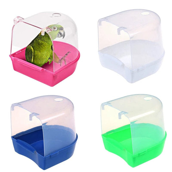 Planet Gates Hanging Bird Bath Cube Parrots Bathtub Bath Shower Box Cage Accessory for Little Bird Canary Budgerigar Cockatiel Lovebird Boxes