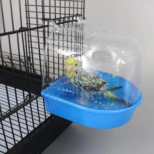 Planet Gates Hanging Bird Bath Cube Parrots Bathtub Bath Shower Box Cage Accessory for Little Bird Canary Budgerigar Cockatiel Lovebird Boxes