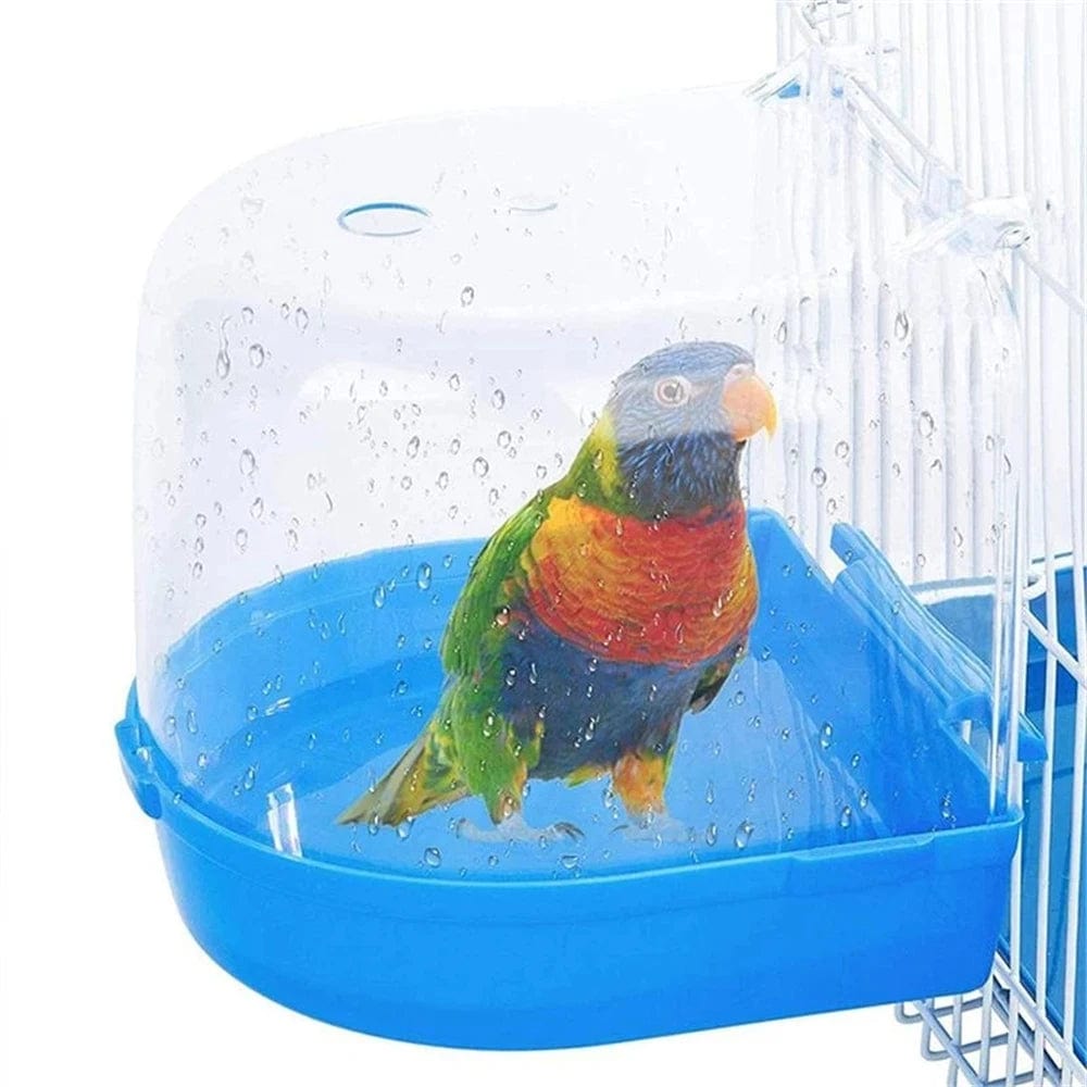 Planet Gates Hanging Bird Bath Cube Parrots Bathtub Bath Shower Box Cage Accessory for Little Bird Canary Budgerigar Cockatiel Lovebird Boxes
