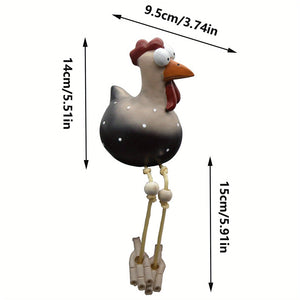 Planet Gates Hanging Chicken Black Big Eye Chicken Hanging Chicken Long Leg Pendant Ornament, Garden Decoration Craft