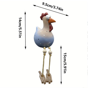 Planet Gates Hanging Chicken Grey Big Eye Chicken Hanging Chicken Long Leg Pendant Ornament, Garden Decoration Craft