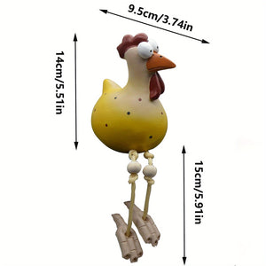 Planet Gates Hanging Chicken Yellow Big Eye Chicken Hanging Chicken Long Leg Pendant Ornament, Garden Decoration Craft