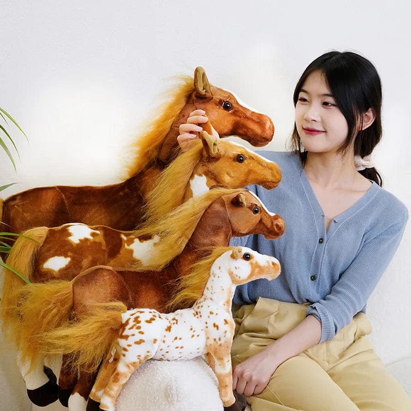 Planet Gates HANXUE / 35CM 28cm  Simulation Horse Stuffed Animal Plush Dolls High Quality Realistic Image Classic Personal Toy For Birthday Gift