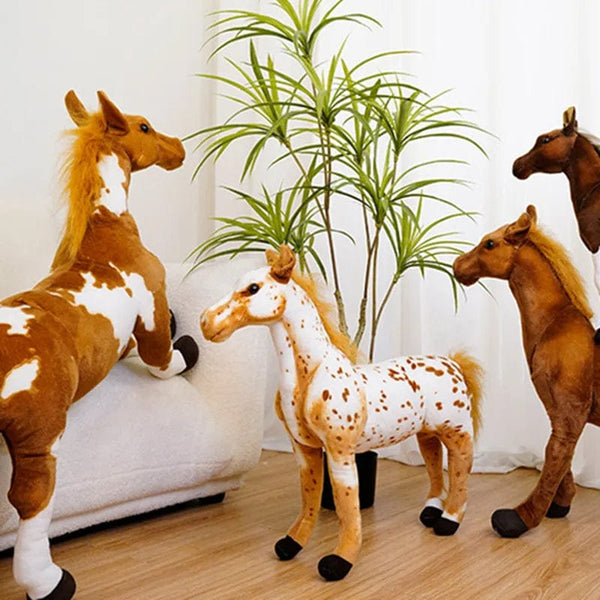 Planet Gates HANXUE / 35CM 28cm  Simulation Horse Stuffed Animal Plush Dolls High Quality Realistic Image Classic Personal Toy For Birthday Gift