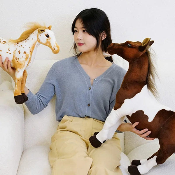 Planet Gates HANXUE / 35CM 28cm  Simulation Horse Stuffed Animal Plush Dolls High Quality Realistic Image Classic Personal Toy For Birthday Gift