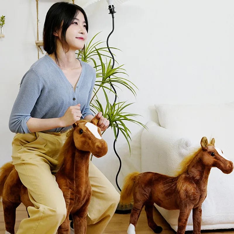Planet Gates HANXUE / 35CM 28cm  Simulation Horse Stuffed Animal Plush Dolls High Quality Realistic Image Classic Personal Toy For Birthday Gift