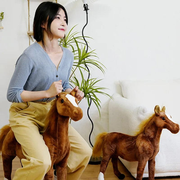 Planet Gates HANXUE / 35CM 28cm  Simulation Horse Stuffed Animal Plush Dolls High Quality Realistic Image Classic Personal Toy For Birthday Gift
