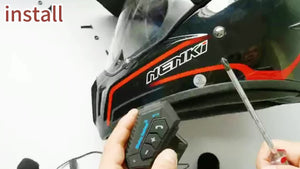 Planet Gates Hard Mic Wireless 12, Wireless Motorcycle Helmet Earphone Headset Hands-free Call Kit Stereo Waterproof Music Player Speaker, Christmas Gift