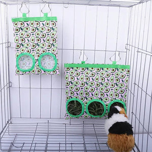 Planet Gates Hay Bag Hanging Pouch Feeder Holder Feeding Dispenser Container for Rabbit Guinea Pig Small Animals Pet Bunny Cage Accessories