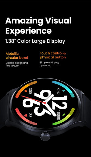 Planet Gates HAYLOU Solar Lite Smart Watch 1.38" Display Bluetooth 5.3 100+ Watch Faces SpO2 Heart Rate Monitor 20 Days Endurance Smartwatch