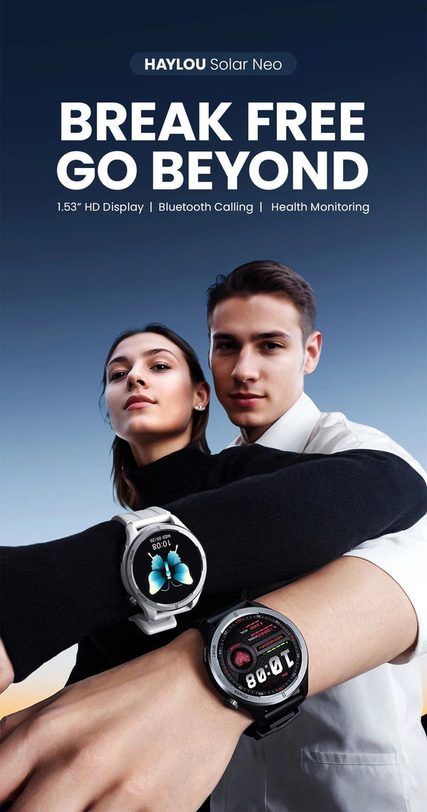 Planet Gates HAYLOU Solar Neo Smart Watch 1.53'' HD Display Bluetooth Call 24H Health Monitoring Smartwatchs Men Women Smart Sport Watchs