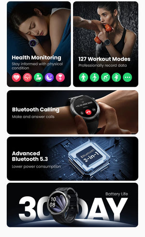 Planet Gates HAYLOU Solar Neo Smart Watch 1.53'' HD Display Bluetooth Call 24H Health Monitoring Smartwatchs Men Women Smart Sport Watchs