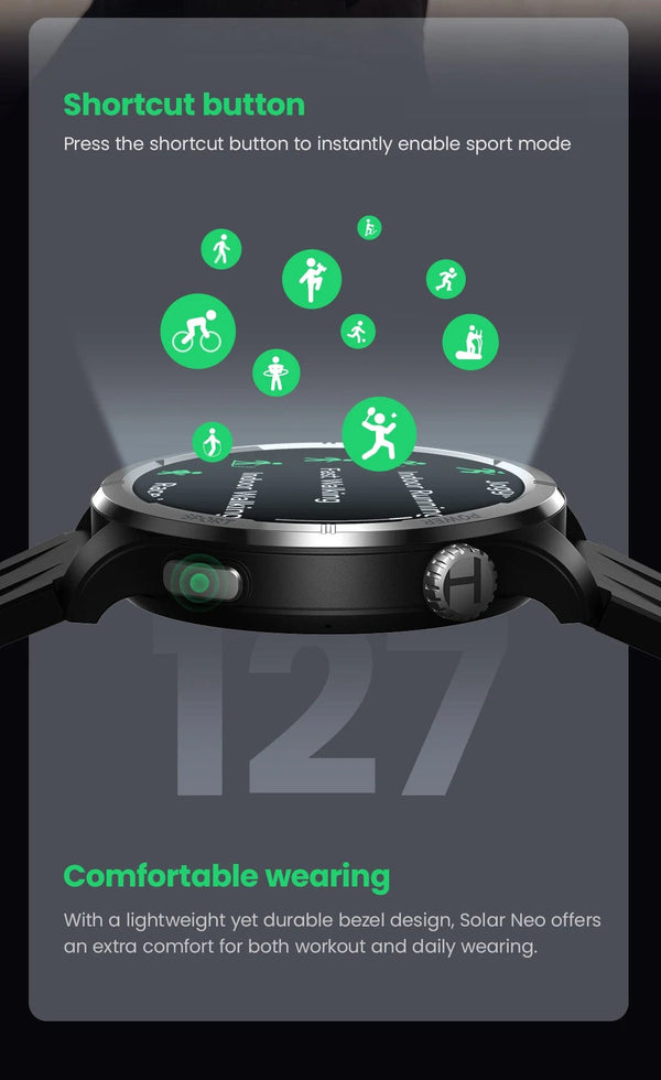 Planet Gates HAYLOU Solar Neo Smart Watch 1.53'' HD Display Bluetooth Call 24H Health Monitoring Smartwatchs Men Women Smart Sport Watchs