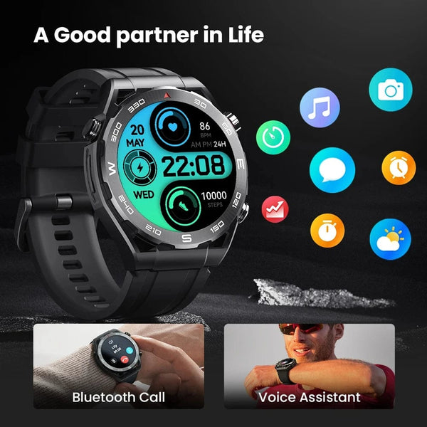 Planet Gates HAYLOU Watch R8 Smartwatch 1.43'' AMOLED HD Display Smart Watch Bluetooth Call & Voice Assistant Mulitary-grade Toughness Watch