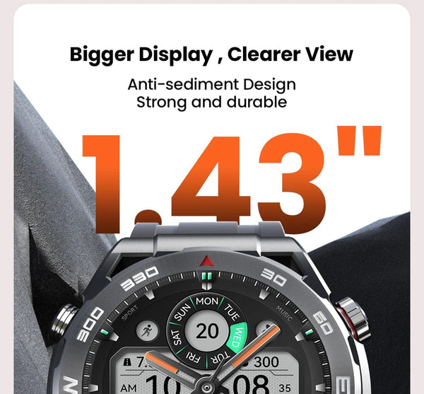 Planet Gates HAYLOU Watch R8 Smartwatch 1.43'' AMOLED HD Display Smart Watch Bluetooth Call & Voice Assistant Mulitary-grade Toughness Watch