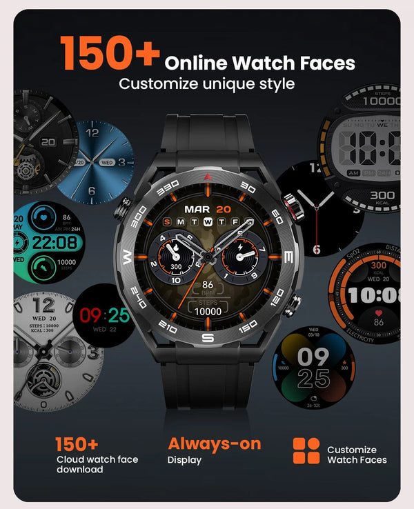 Planet Gates HAYLOU Watch R8 Smartwatch 1.43'' AMOLED HD Display Smart Watch Bluetooth Call & Voice Assistant Mulitary-grade Toughness Watch