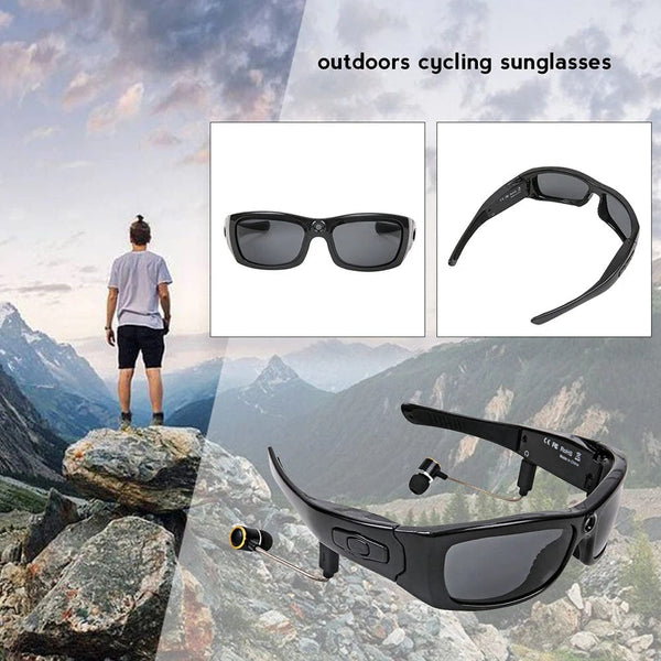 Planet Gates HD 1080P Mini Camcorder Glasses Camera With Bluetooth Headset Polarized Sunglasses Sports Camera Driving Cycling Video Recorder