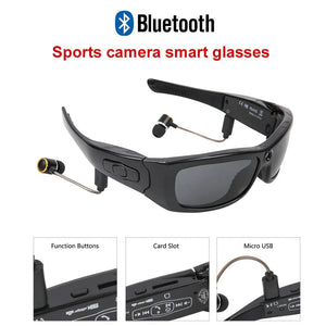 Planet Gates HD 1080P Mini Camcorder Glasses Camera With Bluetooth Headset Polarized Sunglasses Sports Camera Driving Cycling Video Recorder