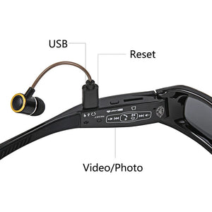 Planet Gates HD 1080P Mini Camcorder Glasses Camera With Bluetooth Headset Polarized Sunglasses Sports Camera Driving Cycling Video Recorder