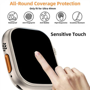 Planet Gates HD Tempered Glass Film For Apple Watch Series Ultra 49mm With Alignment Tool Easy Install Screen Protector For iWatch Ultra 2