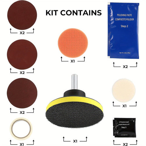 Planet Gates Headlight Restoration Kit Car Headlight Restoration Kit Brightener Headlamp Scratch Repair Liquid Paste Light Lens Polisher Cleaning Paste Refurbish Tool