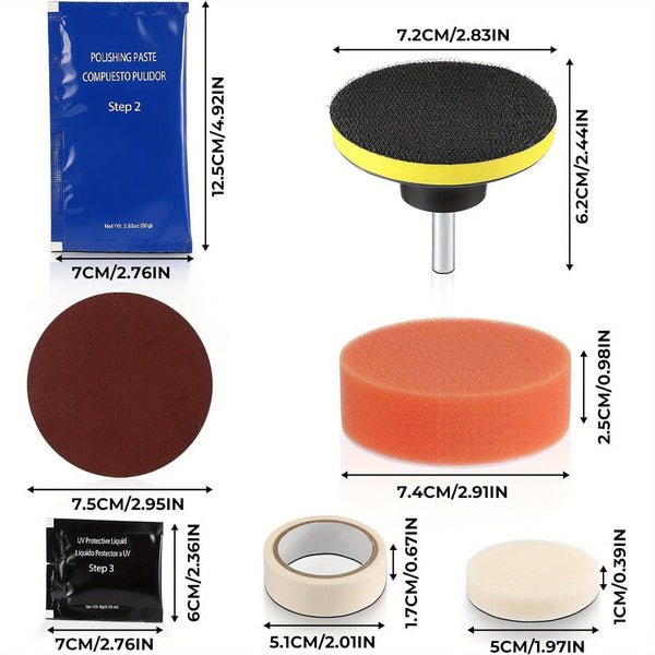 Planet Gates Headlight Restoration Kit Car Headlight Restoration Kit Brightener Headlamp Scratch Repair Liquid Paste Light Lens Polisher Cleaning Paste Refurbish Tool