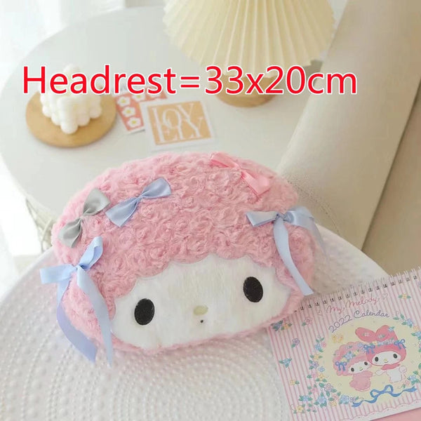 Planet Gates headrest A / As Picture Sanrio Cute My Melody Car Seat Headrest Seat Belt Cover Kawaii Soft Comfortable Back Cushion Pillow Blanket Xmas Gifts Girl