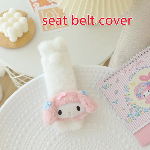 Planet Gates headrest A / As Picture Sanrio Cute My Melody Car Seat Headrest Seat Belt Cover Kawaii Soft Comfortable Back Cushion Pillow Blanket Xmas Gifts Girl