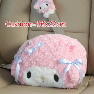 Planet Gates headrest A / As Picture Sanrio Cute My Melody Car Seat Headrest Seat Belt Cover Kawaii Soft Comfortable Back Cushion Pillow Blanket Xmas Gifts Girl
