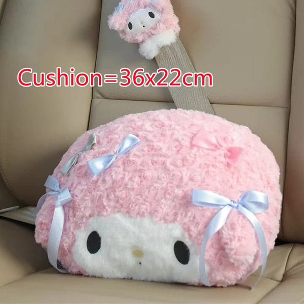 Planet Gates headrest A / As Picture Sanrio Cute My Melody Car Seat Headrest Seat Belt Cover Kawaii Soft Comfortable Back Cushion Pillow Blanket Xmas Gifts Girl