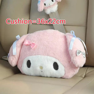 Planet Gates headrest A / As Picture Sanrio Cute My Melody Car Seat Headrest Seat Belt Cover Kawaii Soft Comfortable Back Cushion Pillow Blanket Xmas Gifts Girl