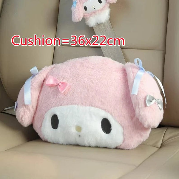 Planet Gates headrest A / As Picture Sanrio Cute My Melody Car Seat Headrest Seat Belt Cover Kawaii Soft Comfortable Back Cushion Pillow Blanket Xmas Gifts Girl