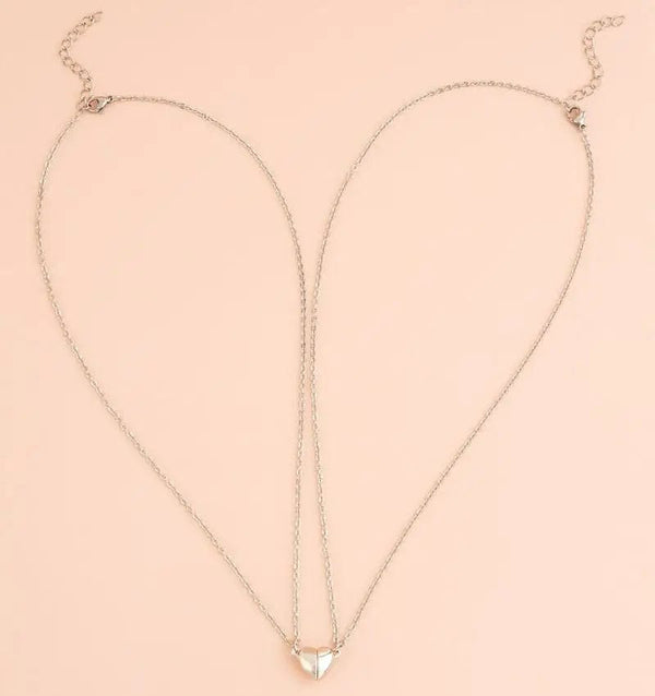 Planet Gates Heart 2pcs Punk Silver Color Chain Couple Bracelet For Women Stainless Steel Romantic Magnet Men Paired Things Fashion Jewelry Pulsera