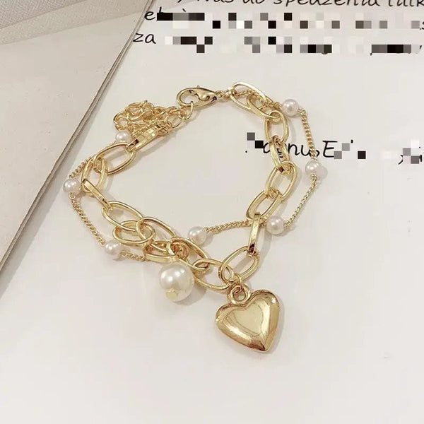 Planet Gates Heart 2pcs Punk Silver Color Chain Couple Bracelet For Women Stainless Steel Romantic Magnet Men Paired Things Fashion Jewelry Pulsera