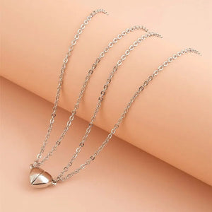 Planet Gates Heart 2pcs Punk Silver Color Chain Couple Bracelet For Women Stainless Steel Romantic Magnet Men Paired Things Fashion Jewelry Pulsera