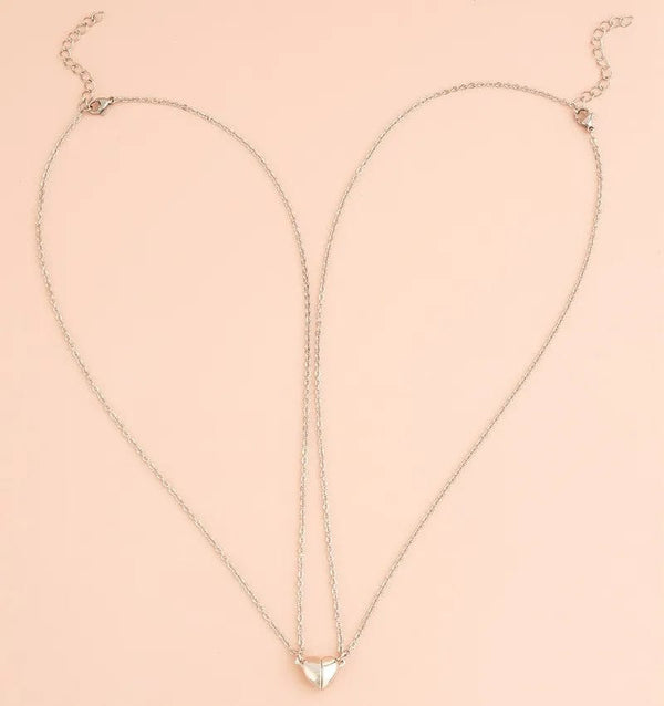 Planet Gates Heart 2pcs Punk Silver Color Chain Couple Bracelet For Women Stainless Steel Romantic Magnet Men Paired Things Fashion Jewelry Pulsera