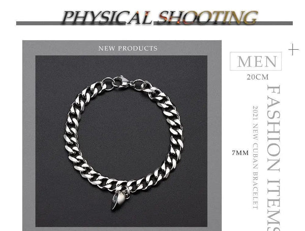 Planet Gates Heart 2pcs Punk Silver Color Chain Couple Bracelet For Women Stainless Steel Romantic Magnet Men Paired Things Fashion Jewelry Pulsera